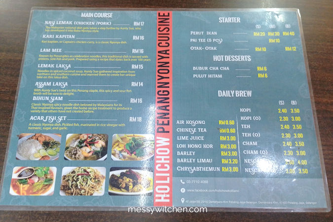 Menu @ Ho Li Chow Restaurant, Damansara Kim
